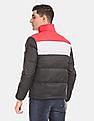 Calvin Klein Men Black And Red Colour Block Down Puffer Jacket