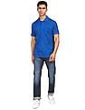 Aeropostale Men Blue Printed Pique Polo Shirt
