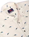 Flying Machine Geometric Print Twill Weave Shirt