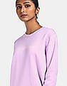 Calvin Klein Women Purple Round Neck Brand Print Sweatshirt