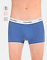 Calvin Klein Underwear Men Assorted Solid Mid Rise Cotton Stretch Trunks - Pack Of 3