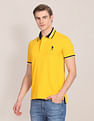 U.S. Polo Assn. Striped Collar Slim Fit Polo Shirt