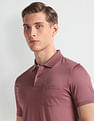 Arrow Patch Pocket Solid Polo Shirt