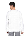 Calvin Klein Men White Broken Logo All Over Print Sweatshirt