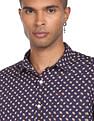 Flying Machine Spread Collar Geometric Print Shirt