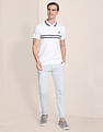 U.S. Polo Assn. Striped Collar Zipper Polo Shirt