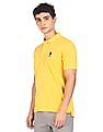 U.S. Polo Assn. Men Yellow Cotton Printed Polo Shirt