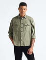 Flying Machine Slim Fit Washed Chambray Shirt