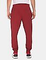 Aeropostale Men Dark Red Drawstring Waist Solid Cotton Joggers