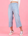 Flying Machine Women High Rise Wide Leg Cropped Jeans
