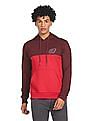 Aeropostale Men Red Long Sleeve Colour Block Hood Sweatshirt