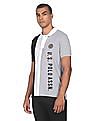 U.S. Polo Assn. Men Multi Colour Embroidered Logo Striped Polo Shirt