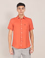U.S. Polo Assn. Short Sleeve Linen Solid Shirt