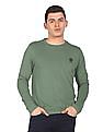 U.S. Polo Assn. Men Olive Long Sleeve Solid T-Shirt
