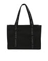 Tommy Hilfiger Solid Black Pu Tote Bag