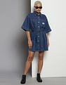 Calvin Klein Bell Sleeve Denim Shirt Dress