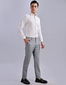 Tommy Hilfiger Regular-Fit Self-Design Mid Rise Trousers