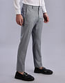 Tommy Hilfiger Regular-Fit Self-Design Mid Rise Trousers