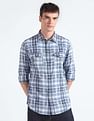 Flying Machine Tartan Check Herringbone Shirt