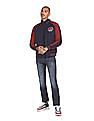 U.S. Polo Assn. Denim Co. Men Navy Stand Collar Colour Block Bomber Jacket