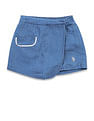 U.S. Polo Assn. Kids Girls Chambray Solid Skorts