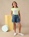 U.S. Polo Assn. Kids Girls Graphic Printed Regular Fit T-Shirt