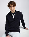 Tommy Hilfiger Classic Cotton Cable Zip Mock Neck Sweatshirt