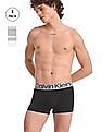 Calvin Klein Underwear Men Assorted Branded Waist Mid Rise Trunks - Pack Of 3