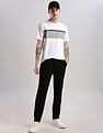 Calvin Klein Jeans Mens White Colourblocked T-Shirts