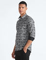 Flying Machine Graphic Print Satin Shirt