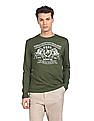 U.S. Polo Assn. Men Green Round Neck Brand Print T-Shirt