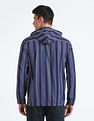 Flying Machine Hooded Vertical Striped Cotton Shirt