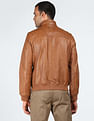 Tommy Hilfiger Men Brown High Neck Harrington Jacket