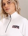 U.S. Polo Assn. Women High Neck Solid Sweatshirt