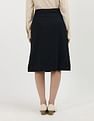 Tommy Hilfiger Gold Button Twill Midi Skirt