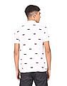 U.S. Polo Assn. Men White Logo Print Pique Polo Shirt