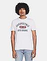 Aeropostale Men Off White Brand Print Cotton T-Shirt