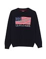 U.S. Polo Assn. Kids Crew Neck Patterned Knit Cotton Sweater