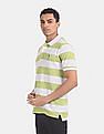 U.S. Polo Assn. Green And Off-White Stripe Pique Polo Shirt