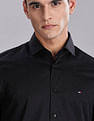 Tommy Hilfiger Self-Design Regular Fit Plain Woven Shirt