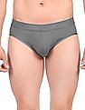 Calvin Klein Underwear Men Grey Branded Waist Solid Hip Briefs