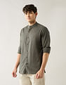 Arrow Sport Slim Fit Dobby Mandarin Shirt