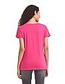 U.S. Polo Assn. Women Roll Up Sleeve Print T-Shirt