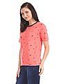 U.S. Polo Assn. Women Crew Neck Star Print T-Shirt