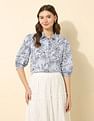 U.S. Polo Assn. Women Floral Printed Dobby Shirt