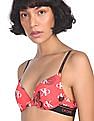 Calvin Klein Underwear Women Red Lined Brand Print Bra