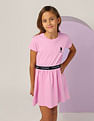 U.S. Polo Assn. Kids Girls Solid Fit And Flare Dress