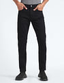 Flying Machine Mid Rise Slash Slim Tapered Jeans