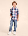 U.S. Polo Assn. Kids Boys Plaid Checked Regular Fit Shirt
