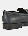 Calvin Klein Men Navy Craig Dress Calf Small Grid Embossed Leather Slip On Shoes